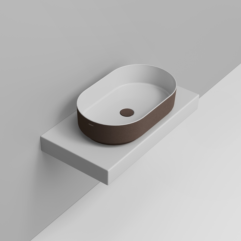 Ceramica Dolomite Lavabo à poser 60×36 – Noemi - Marron Alpin Texturé 