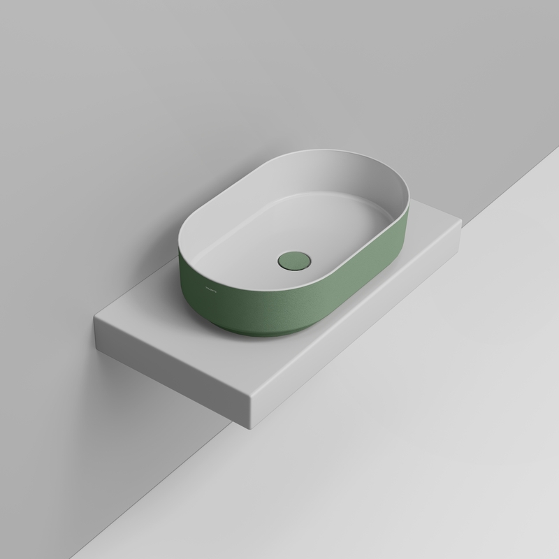 Ceramica Dolomite Lavabo à poser 60×36 – Noemi - Sauge Sauvage Texturé