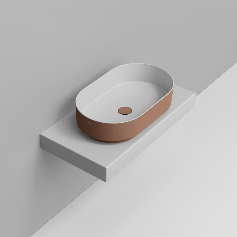 Ceramica Dolomite Lavabo à poser 60×36 – Noemi - Cuivre Texturé