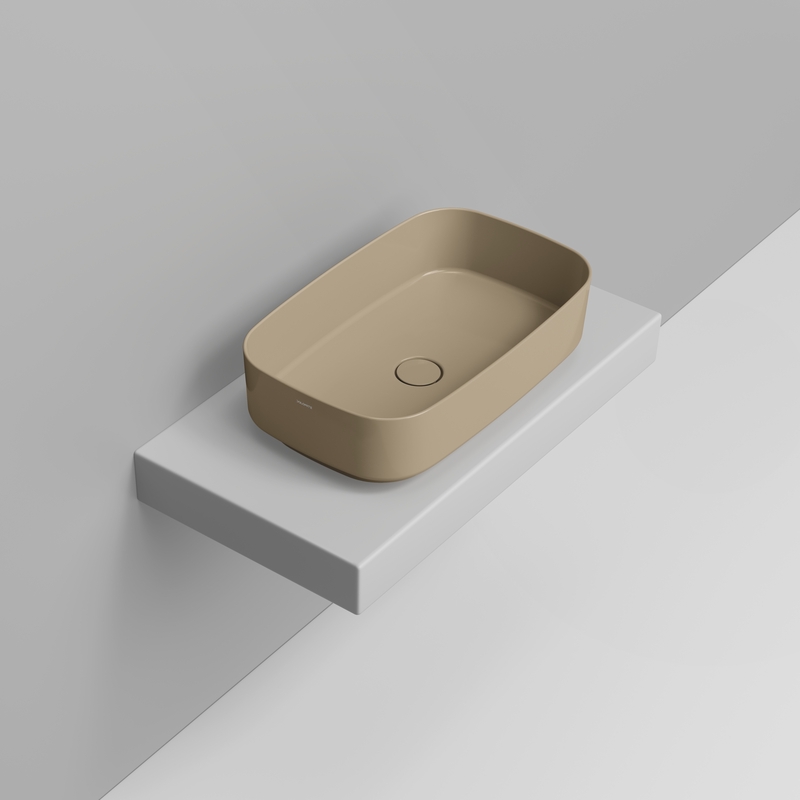 Ceramica Dolomite Lavabo à poser 62×38 – Noemi - Beige naturel brillant