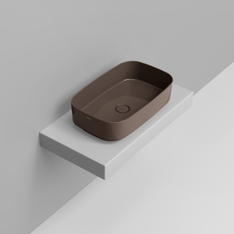 Ceramica Dolomite Lavabo à poser 62×38 – Noemi - Marron alpin brillant