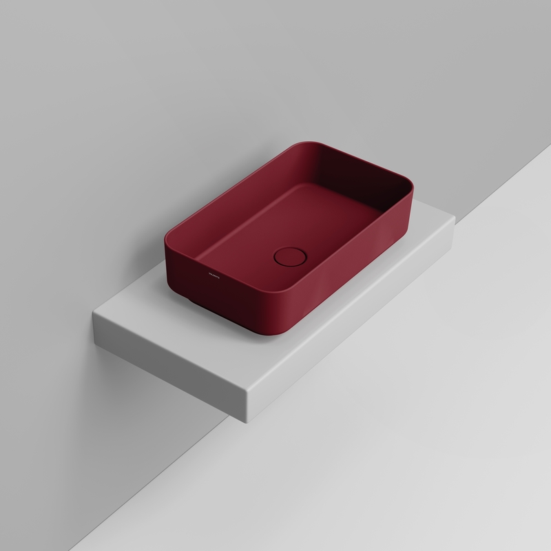 Ceramica Dolomite Vessel basin 60×36 – Noemi - Matt red wine