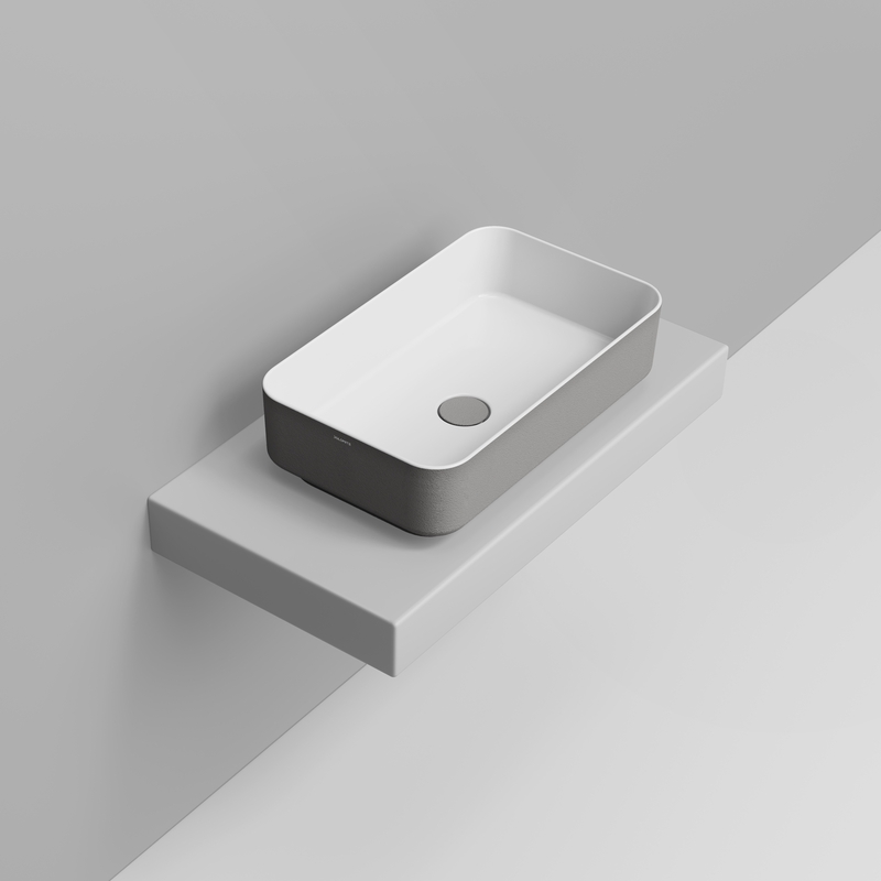 Ceramica Dolomite Vessel basin 60×36 – Noemi - Concrete Grey Texture