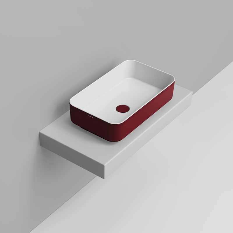 Ceramica Dolomite Vessel basin 60×36 – Noemi - Red Wine Texture