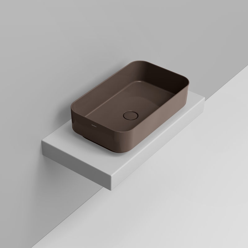 Ceramica Dolomite Vessel basin 64×38,5 – Noemi - Glossy apline brown