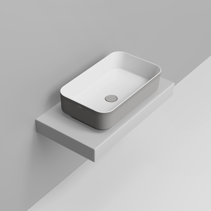 Ceramica Dolomite Vessel basin 64×38,5 – Noemi - Concrete Grey Texture