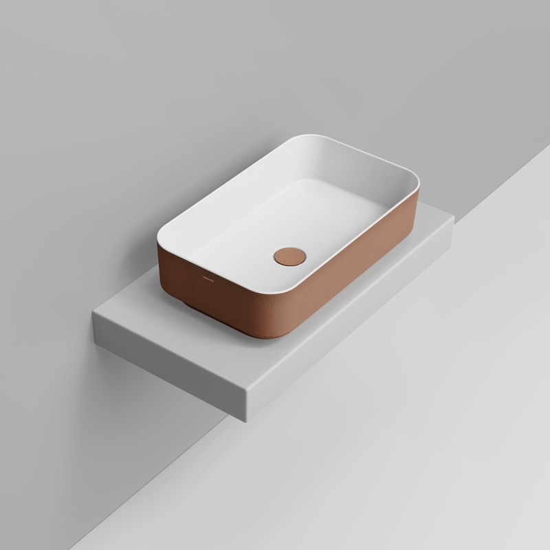 Ceramica Dolomite Vessel basin 64×38,5 – Noemi - Dark Copper Texture