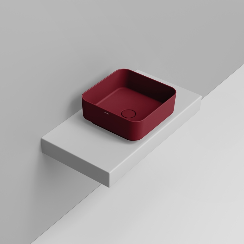 Ceramica Dolomite Vessel basin 40×40 – Noemi - Matt red wine