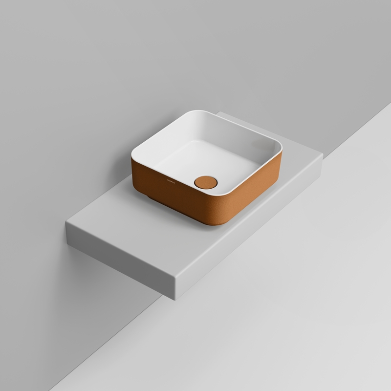 Ceramica Dolomite Vessel basin 40×40 – Noemi - Warm Clay Texture