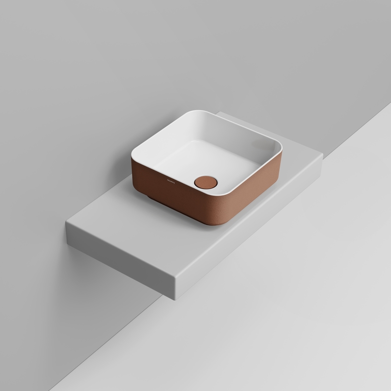 Ceramica Dolomite Vessel basin 40×40 – Noemi - Dark Copper Texture