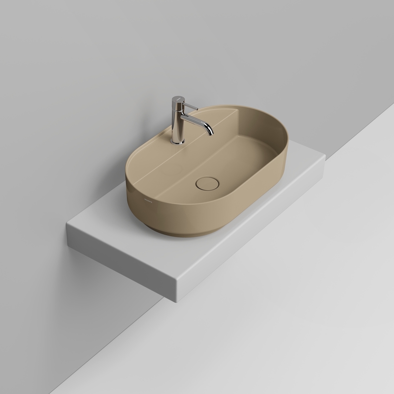 Ceramica Dolomite Vessel basin 65×40 – Noemi - Glossy natural beige