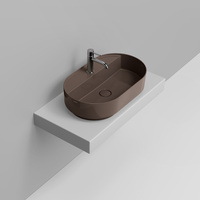 Ceramica Dolomite Vessel basin 65×40 – Noemi - Glossy apline brown