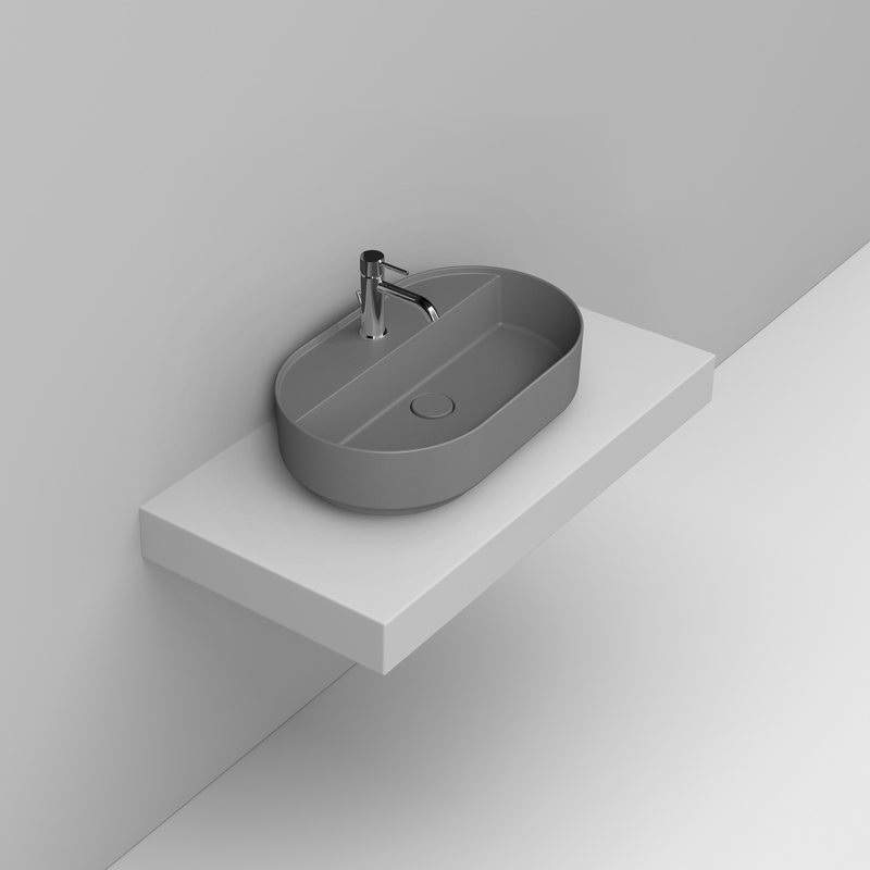 Ceramica Dolomite Vessel basin 65×40 – Noemi - Concrete Grey