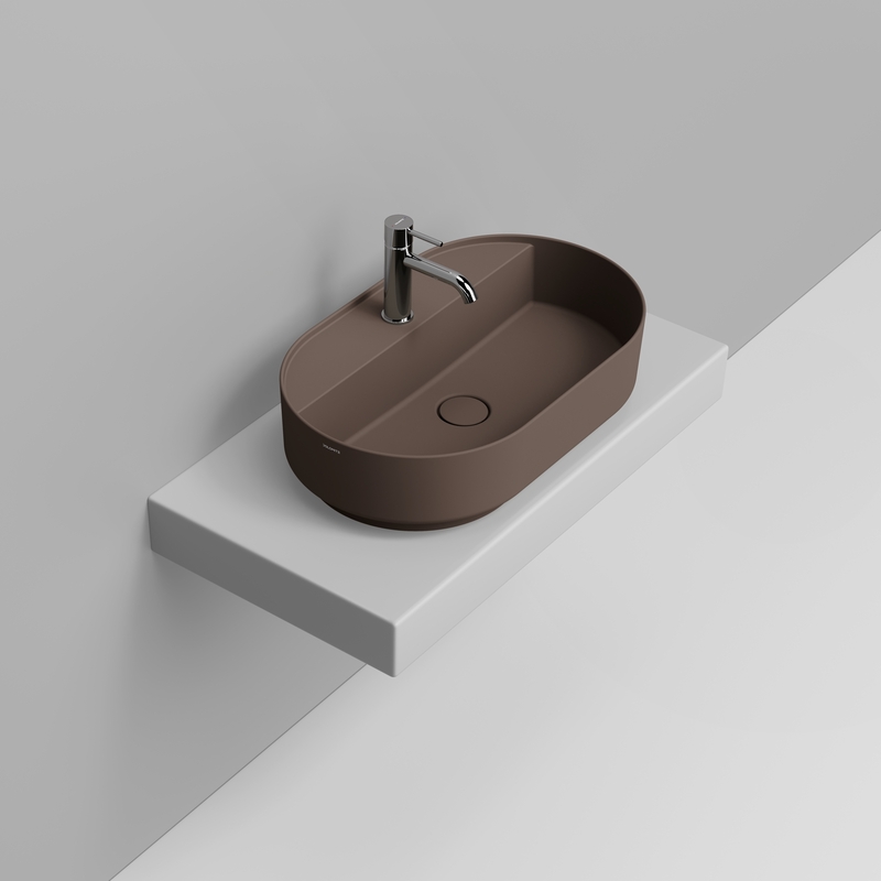 Ceramica Dolomite Vessel basin 65×40 – Noemi - Matt apline brown