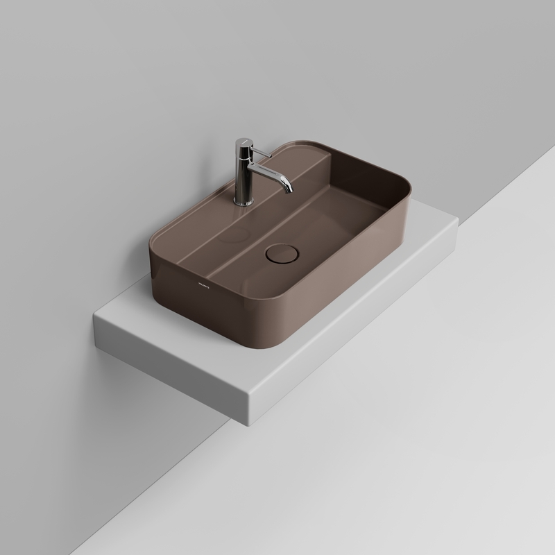 Ceramica Dolomite Lavabo à poser   64×38,5 – Noemi - Marrone alpino lucido