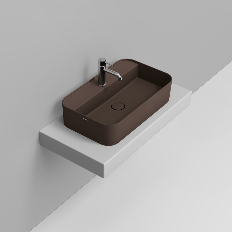 Ceramica Dolomite Lavabo à poser   64×38,5 – Noemi - Marrone alpino opaco