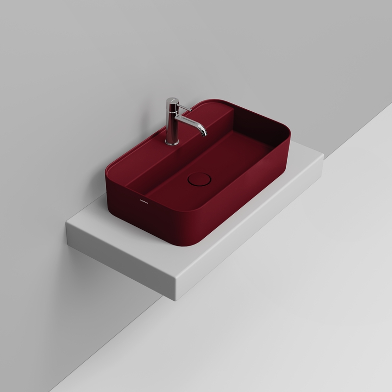 Ceramica Dolomite Lavabo à poser   64×38,5 – Noemi - Rosso vino opaco