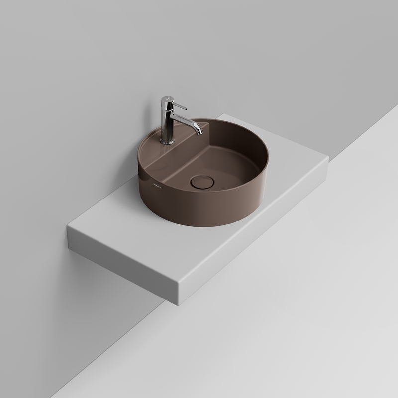 Ceramica Dolomite Lavabo à poser  44×44 – Noemi - Marrone alpino lucido
