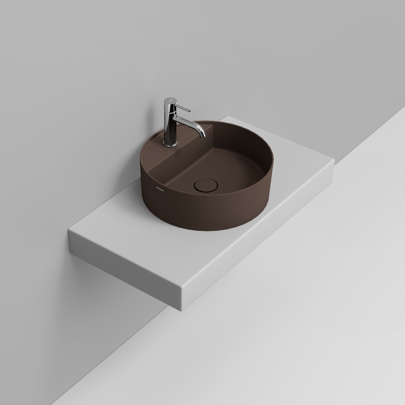 Ceramica Dolomite Lavabo à poser  44×44 – Noemi - Marrone alpino opaco