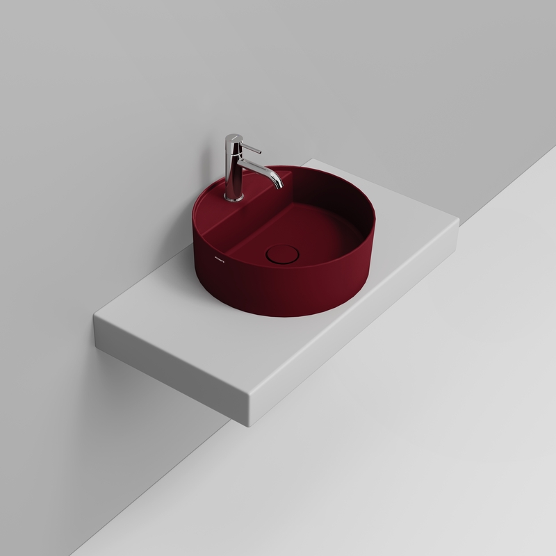 Ceramica Dolomite Lavabo à poser  44×44 – Noemi - Rosso vino opaco