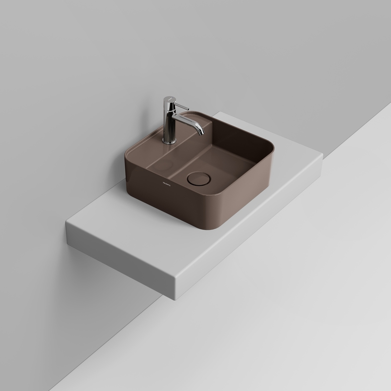 Ceramica Dolomite Lavabo à poser  40×40 – Noemi - Marrone alpino lucido