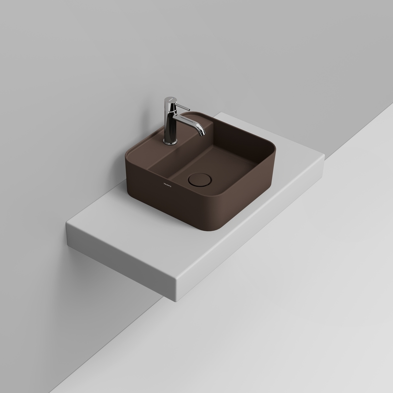 Ceramica Dolomite Lavabo à poser  40×40 – Noemi - Marrone alpino opaco