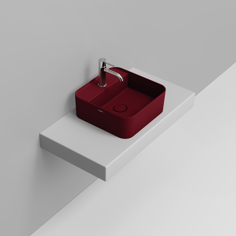 Ceramica Dolomite Lavabo à poser  40×40 – Noemi - Rosso vino opaco