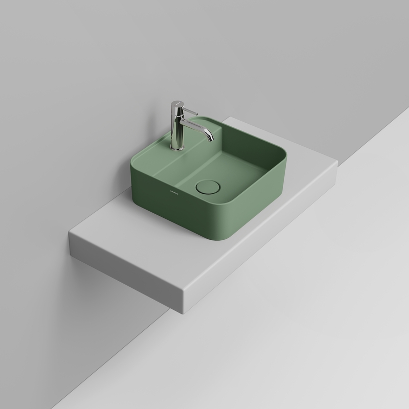 Ceramica Dolomite Lavabo à poser  40×40 – Noemi - Sauge sauvage