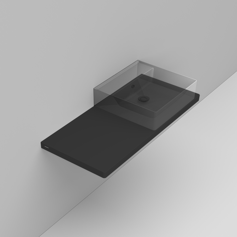 Ceramica Dolomite Flat ceramic top 106×47,5 right hole – Multiplo - Matt black