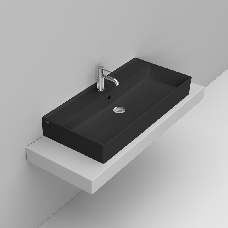 Ceramica Dolomite Lavabo à poser 100×47 – Multiplo - Noir mat
