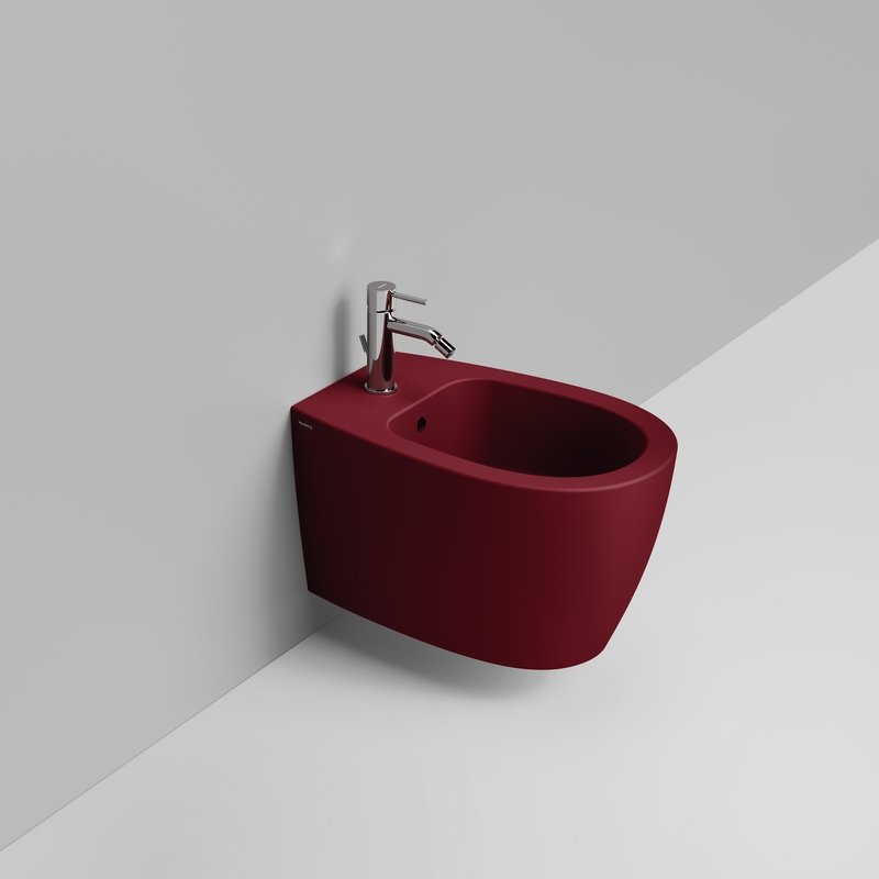 Ceramica Dolomite Wall hung bidet 36×54 – Niva - Matt red wine