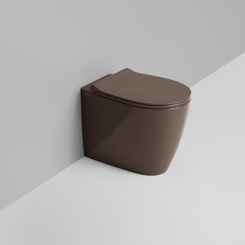 Ceramica Dolomite Back to wall bowl 36×54 – Niva - Glossy alpine brown