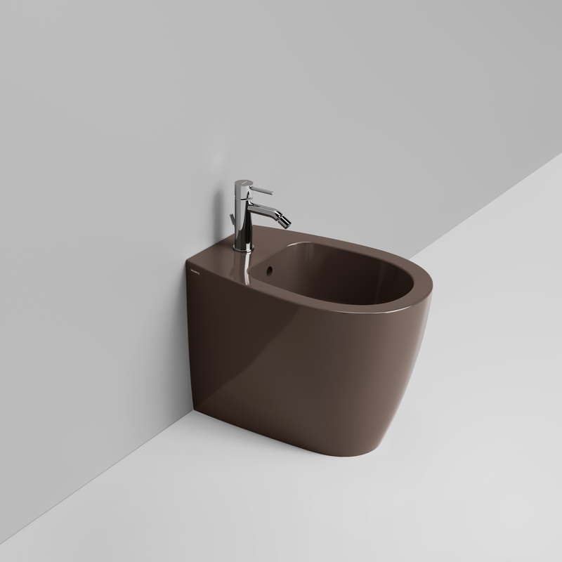 Ceramica Dolomite Back to wall bidet 36×54 – Niva - Glossy alpine brown
