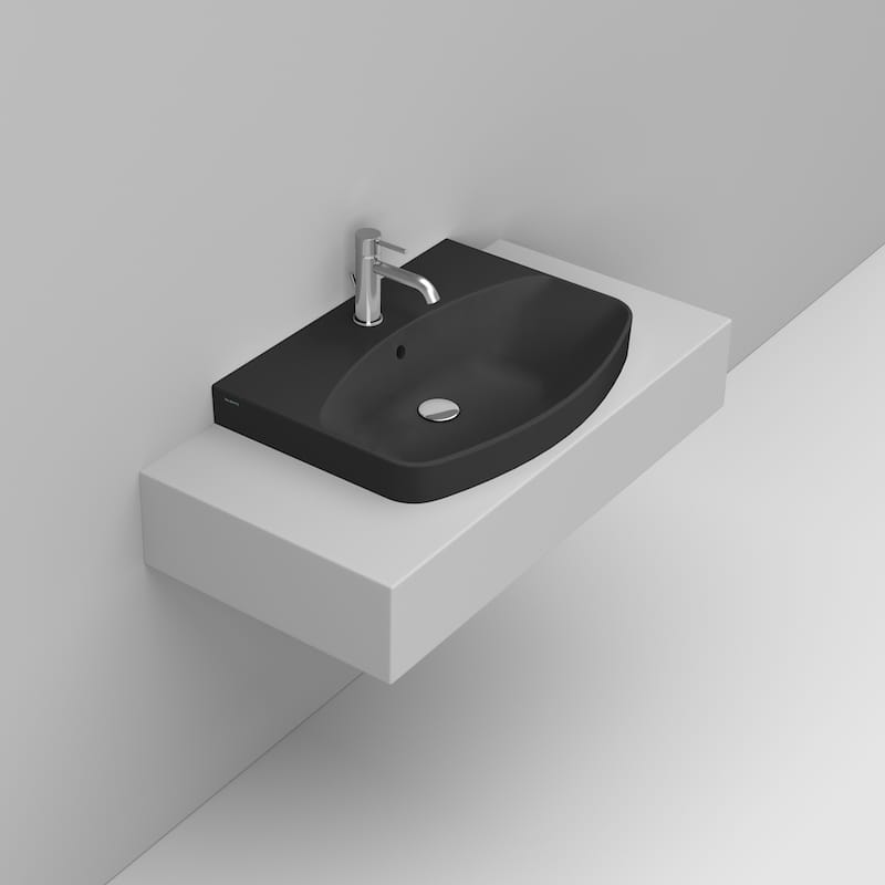 Ceramica Dolomite Countertop basin 65×48 – Mia - Matt Black