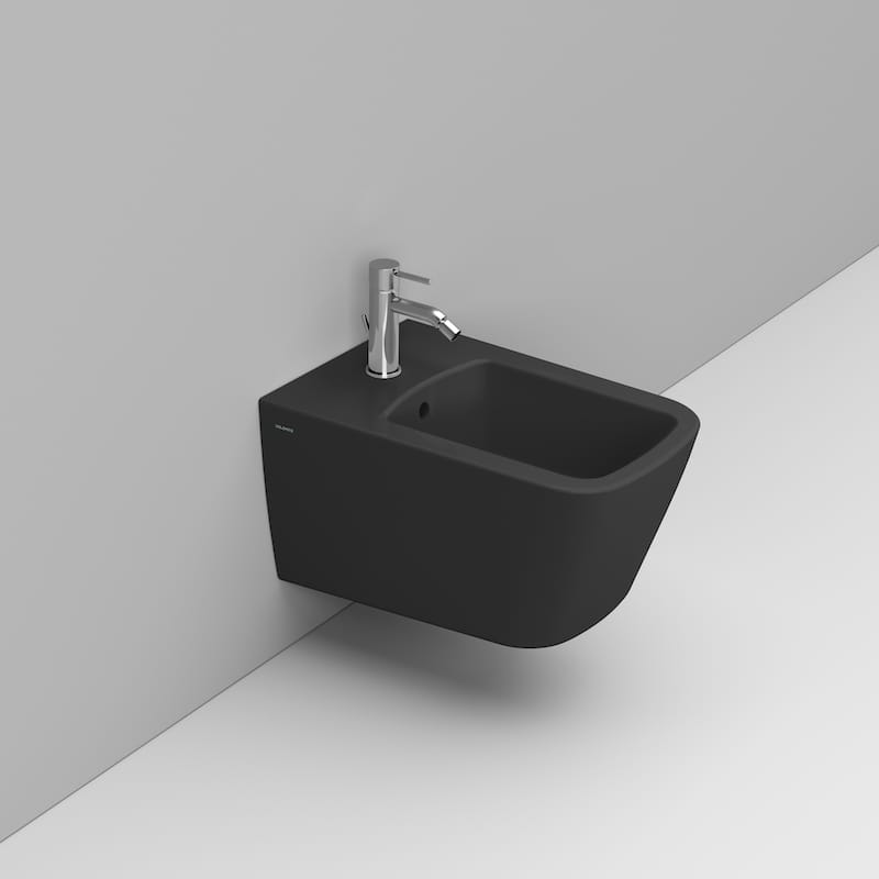Ceramica Dolomite Wall hung bidet 36×54 – Mia - Matt Black