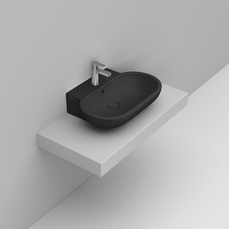 Ceramica Dolomite Vessel basin 65×46 – Mirto - Matt Black