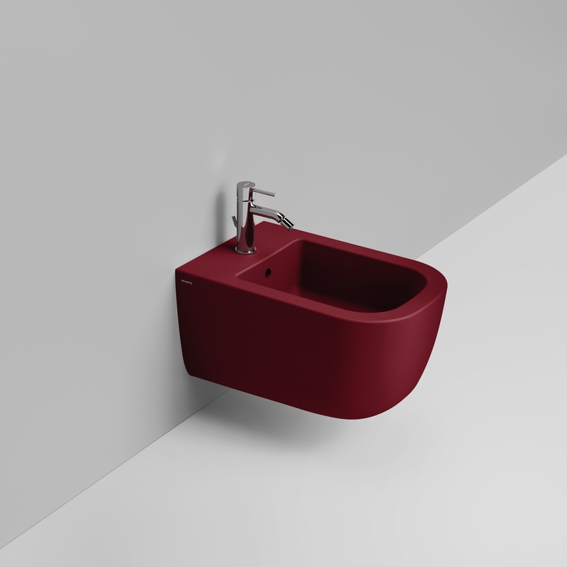 Ceramica Dolomite Wall hung bidet 36×55 – Mirto - Matt red wine