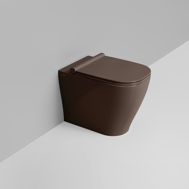 Ceramica Dolomite Back to wall bowl 36×55 – Mirto - Glossy alpine brown
