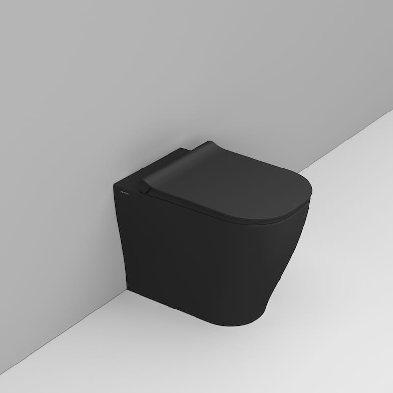 Ceramica Dolomite Back to wall bowl 36×55 – Mirto - Matt Black