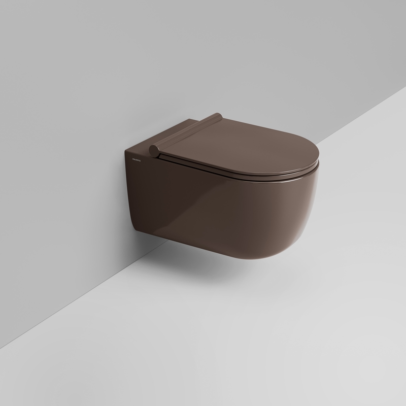 Ceramica Dolomite Wall hung bowl 36×55 – Mirto Round - Glossy alpine brown