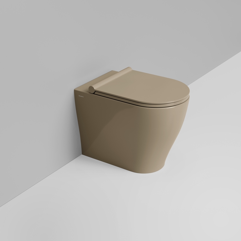 Ceramica Dolomite Back to wall bowl 36×55 – Mirto Round - Glossy natural beige
