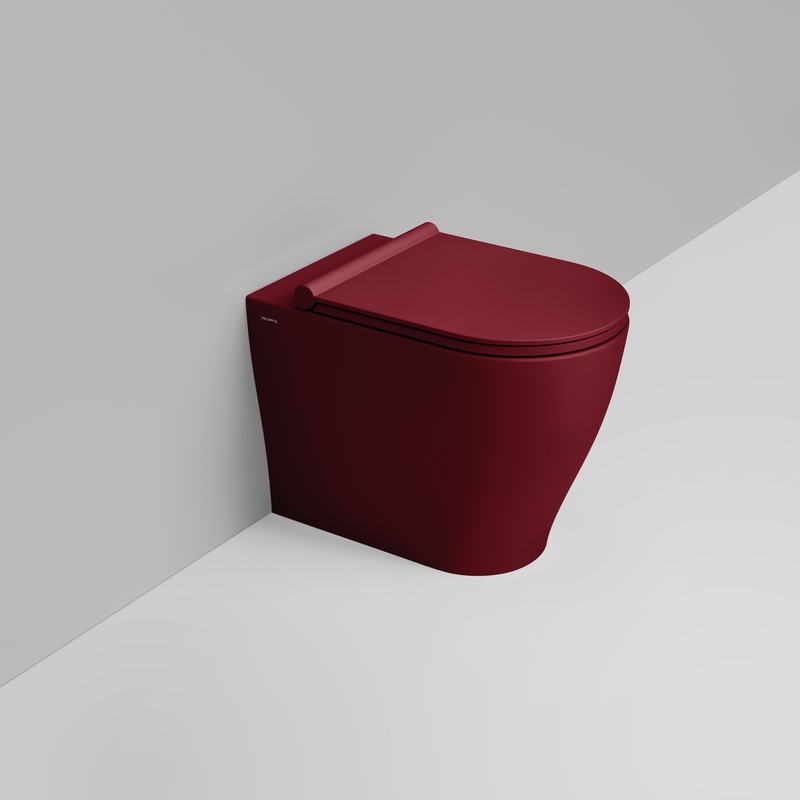 Ceramica Dolomite Back to wall bowl 36×55 – Mirto Round - Matt red wine
