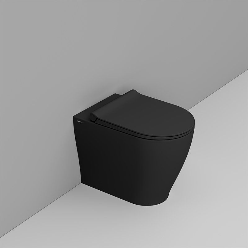 Ceramica Dolomite Back to wall bowl 36×55 – Mirto Round - Matt black