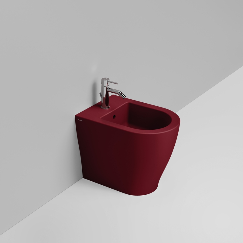 Ceramica Dolomite Bidet Back to wall  36×50 – Mirto Round Short - Rouge vin mat