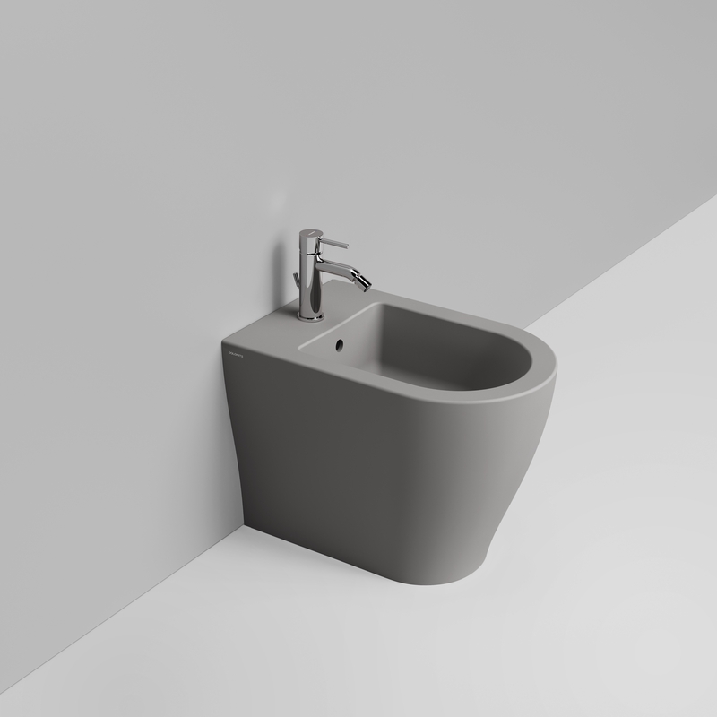 Ceramica Dolomite Back to wall bidet 36×55 – Mirto Round - Concrete grey