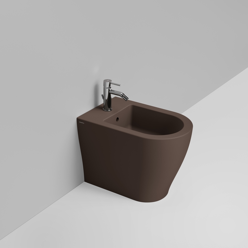 Ceramica Dolomite Back to wall bidet 36×55 – Mirto Round - Matt alpine brown