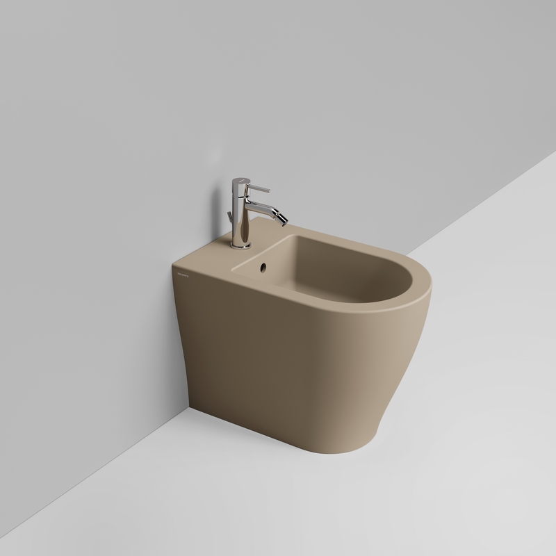 Ceramica Dolomite Back to wall bidet 36×55 – Mirto Round - Matt natural beige