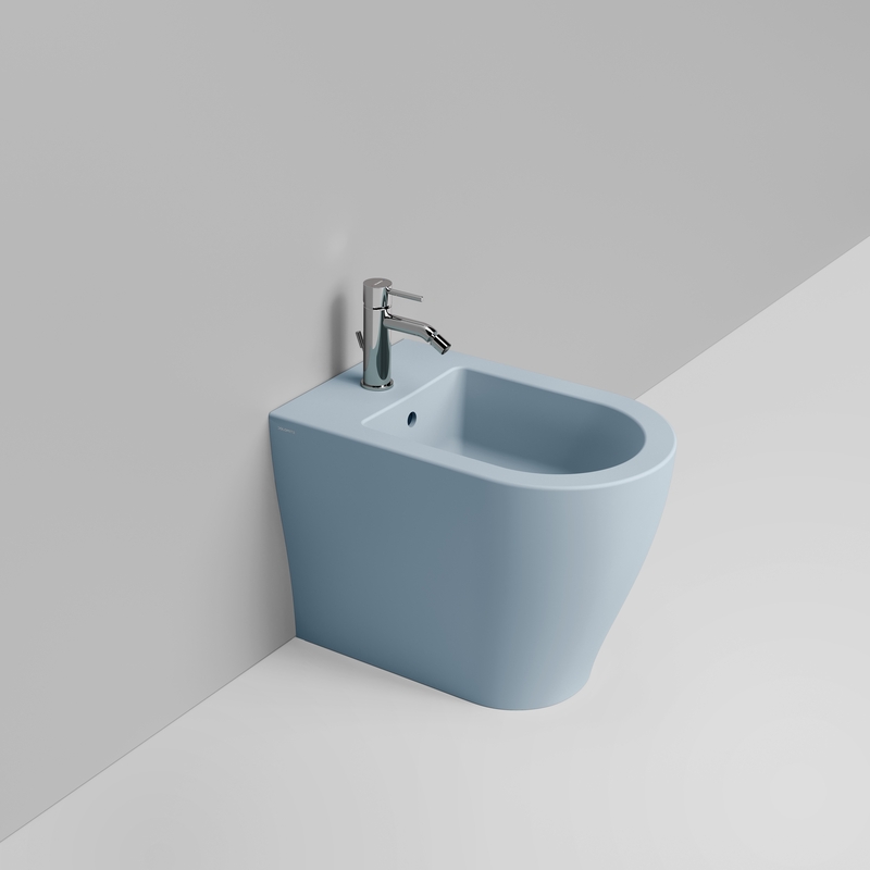 Ceramica Dolomite Back to wall bidet 36×55 – Mirto Round - Sky blue