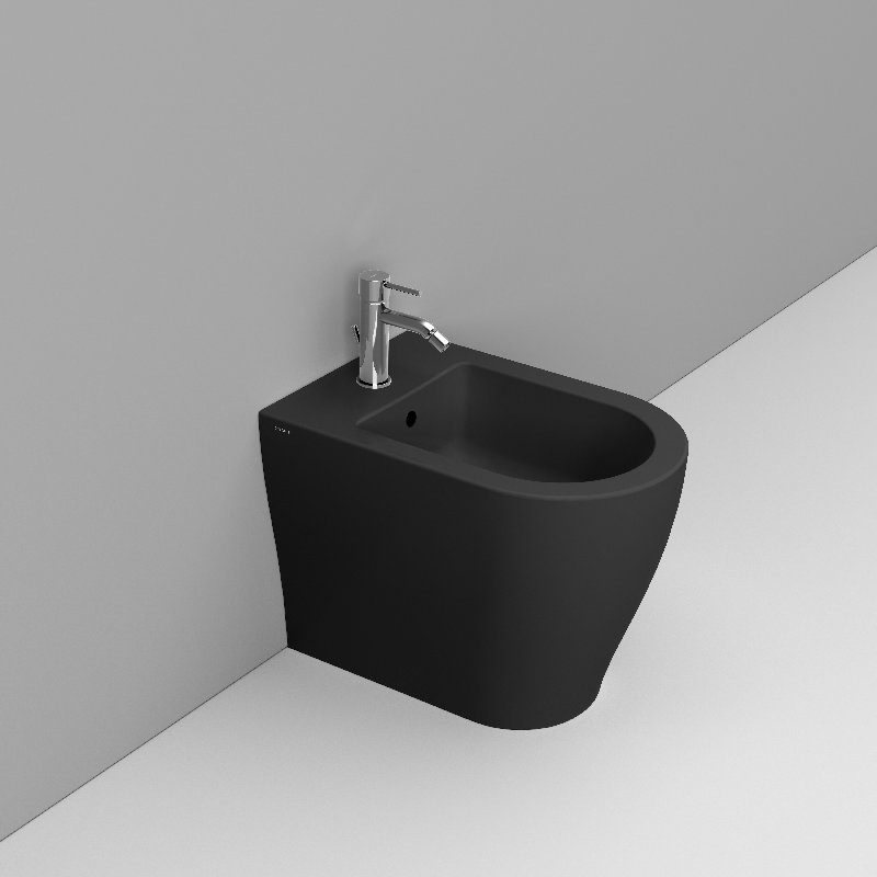 Ceramica Dolomite Back to wall bidet 36×55 – Mirto Round - Matt black