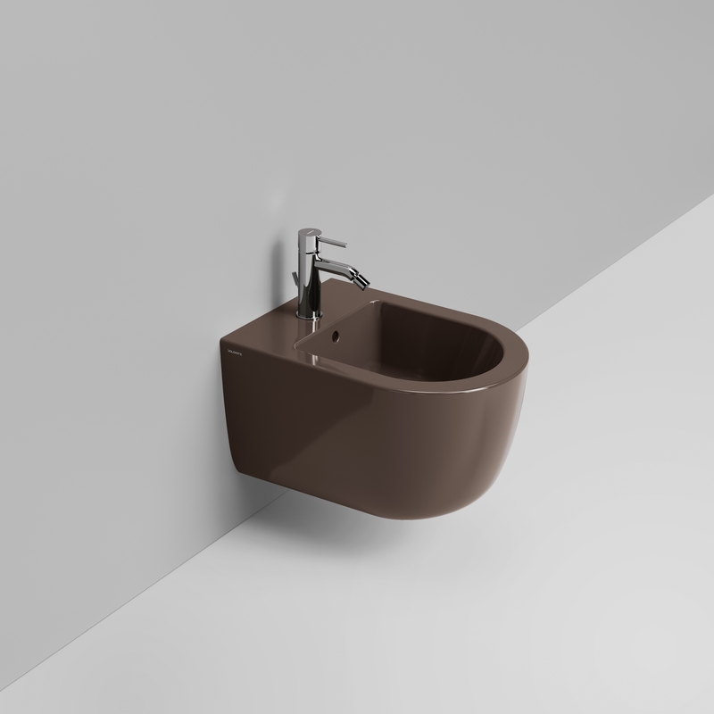 Ceramica Dolomite Wall hung bidet 36×50- Mirto Round Short - Glossy alpine brown